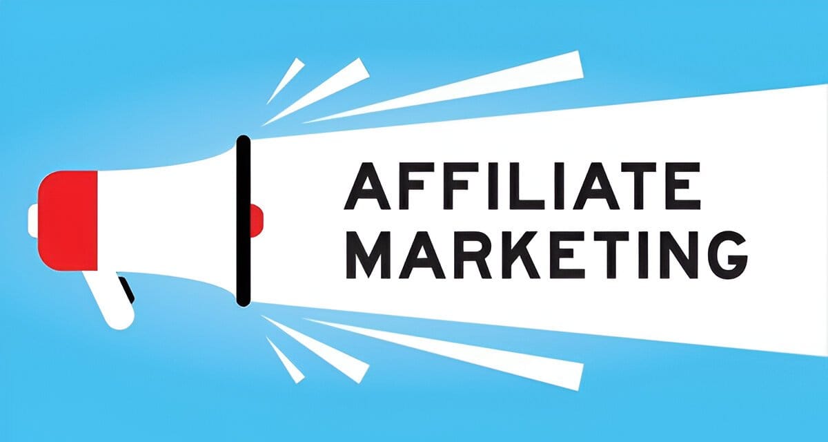 Megaphone illustrating affiliate marketing concept.